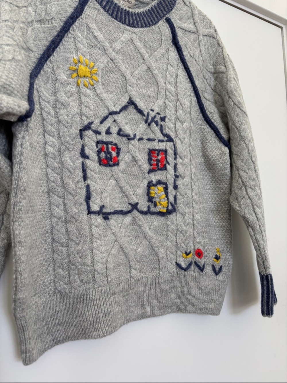 NWT Anthropologie Pilcro Cable-Knit Embroidered Cozy Home Sweater - Picture 8 of 11